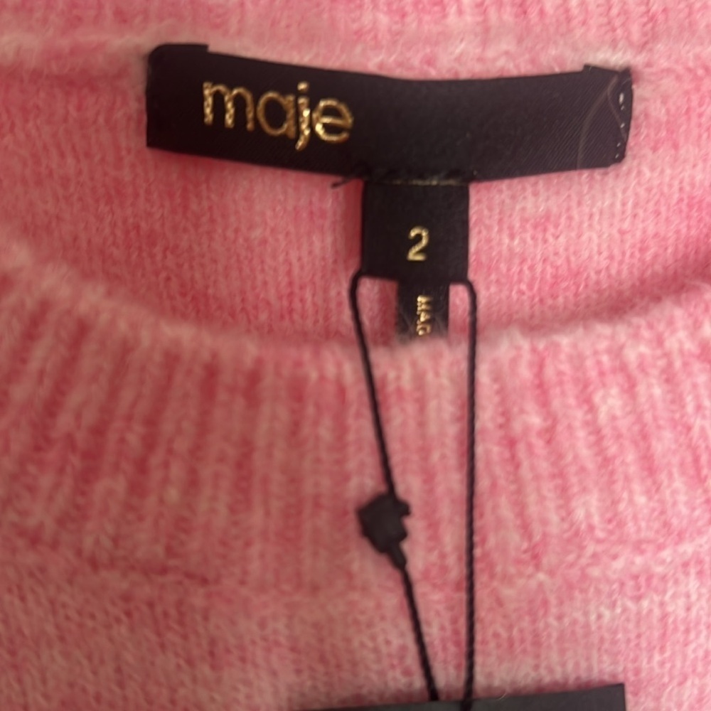 Maje Cropped Knit Jumper with Drawstring size 2 - Picture 4 of 7